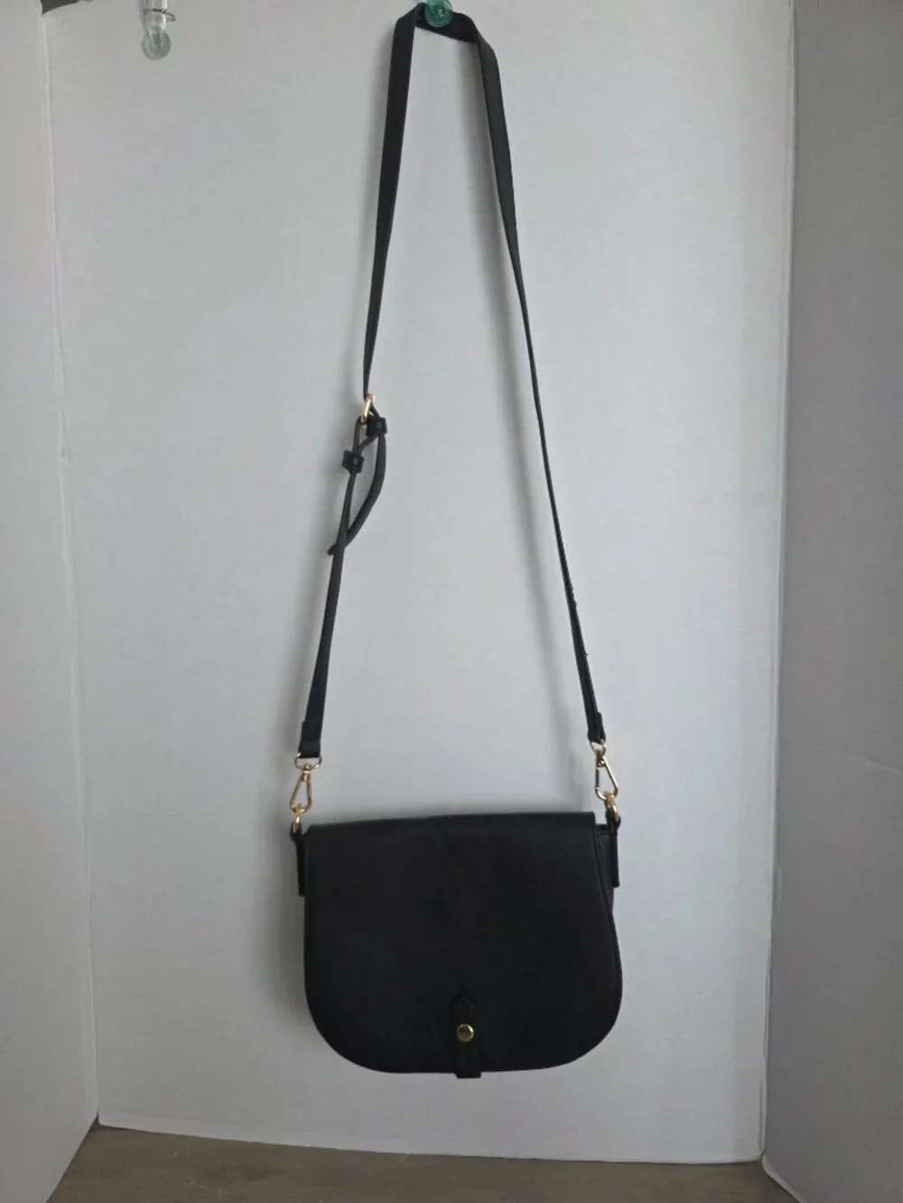 Black Saddle Crossbody Bag